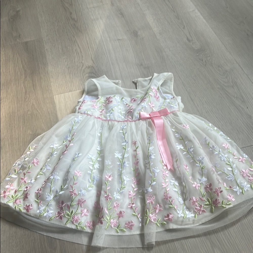 Jona Michelle Pink and White Floral Kids Formal Dress 2T
